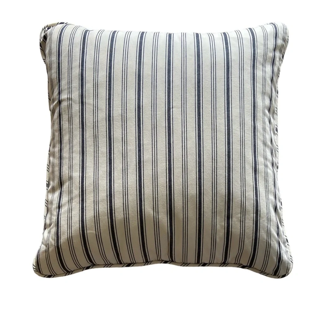 IKEA ALVINE SMAL Ticking Striped Down Pillow Removable Cover Machine Wash 20”